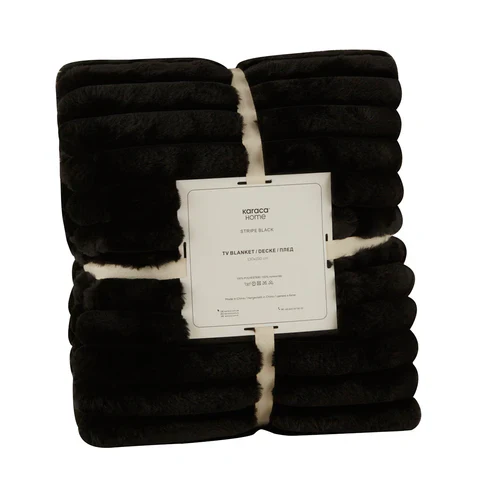 Karaca Rabbit Sherpa TV Blanket, Single, 130x150cm, Black - Image 4