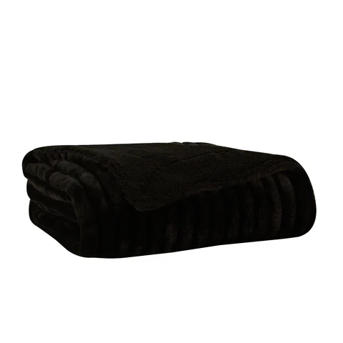 Karaca Rabbit Sherpa TV Blanket, Single, 130x150cm, Black - Image 5