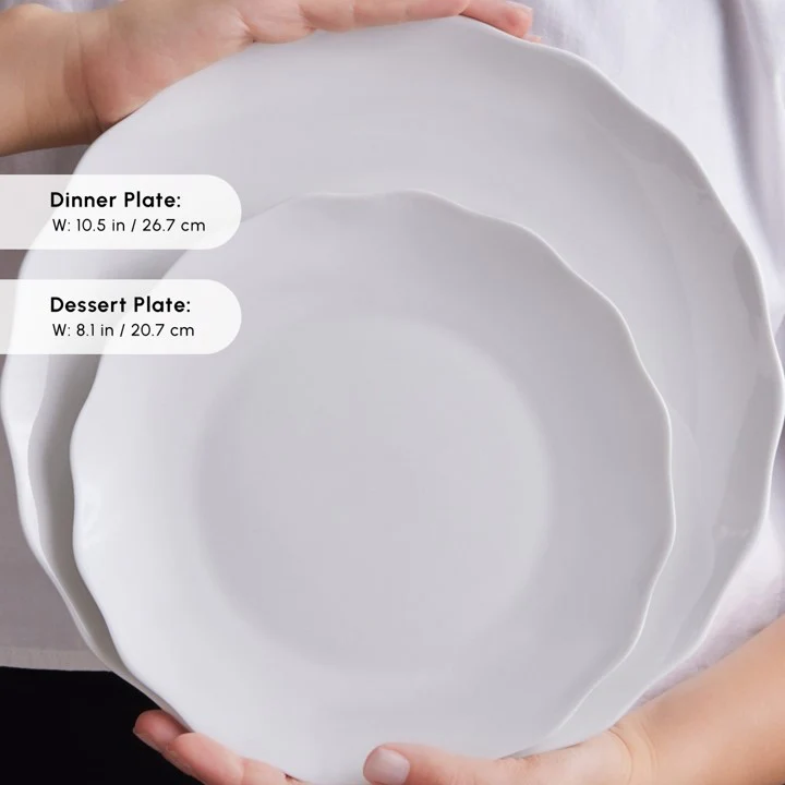 Karaca Rafaela 53-Piece Porcelain Dinner Set for 12 People, White - Image 6