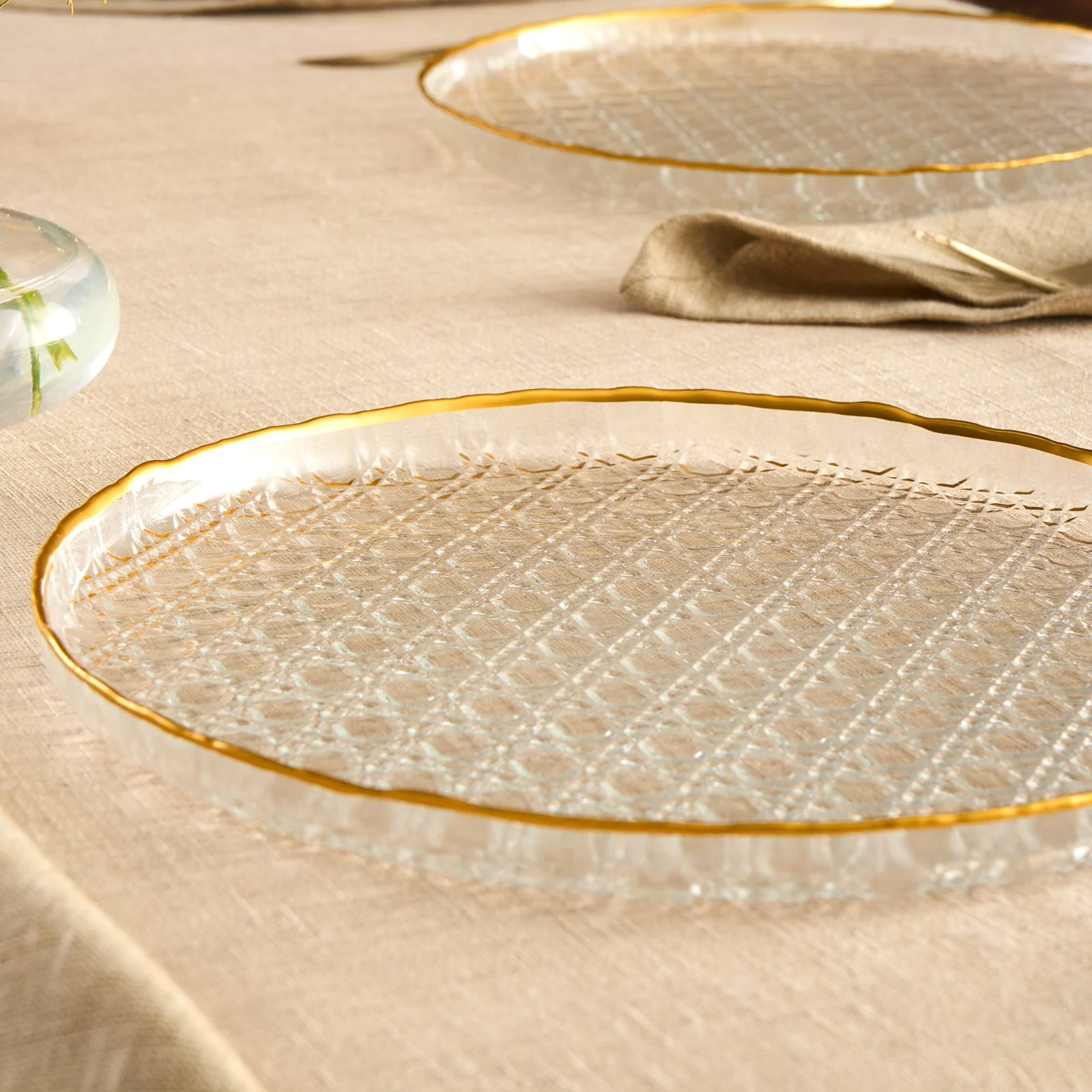 Karaca Rattan 7-Piece Serveware Set for 6 People, Gold - Image 4