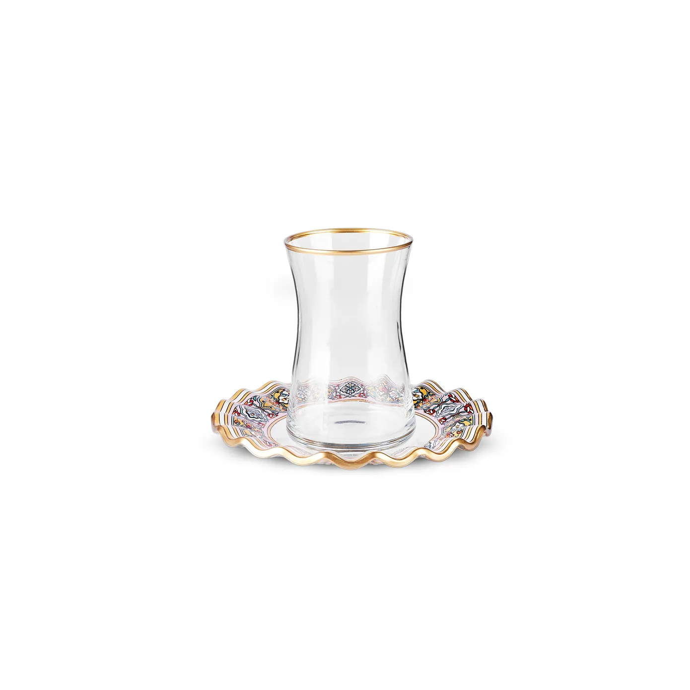 Karaca Rea 12 Piece Glass Turkish Tea Set for 6 People, 160ml, Multi - Image 4