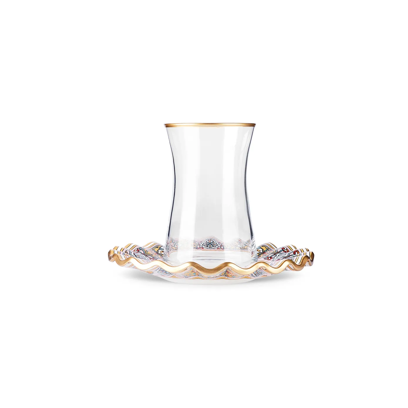 Karaca Rea 12 Piece Glass Turkish Tea Set for 6 People, 160ml, Multi - Image 5
