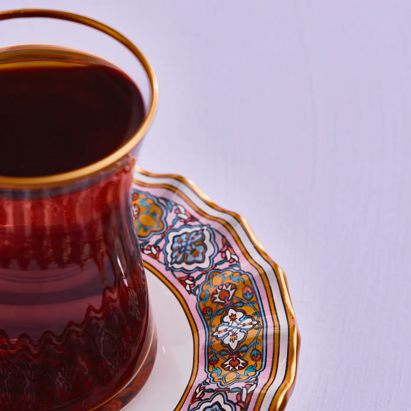 Karaca Rea 12 Piece Glass Turkish Tea Set for 6 People, 160ml, Multi - Image 6