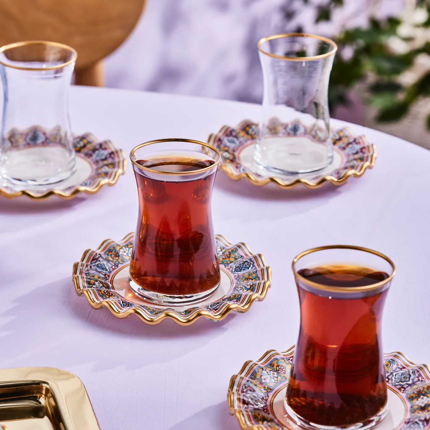 Karaca Rea 12 Piece Glass Turkish Tea Set for 6 People, 160ml, Multi - Image 8