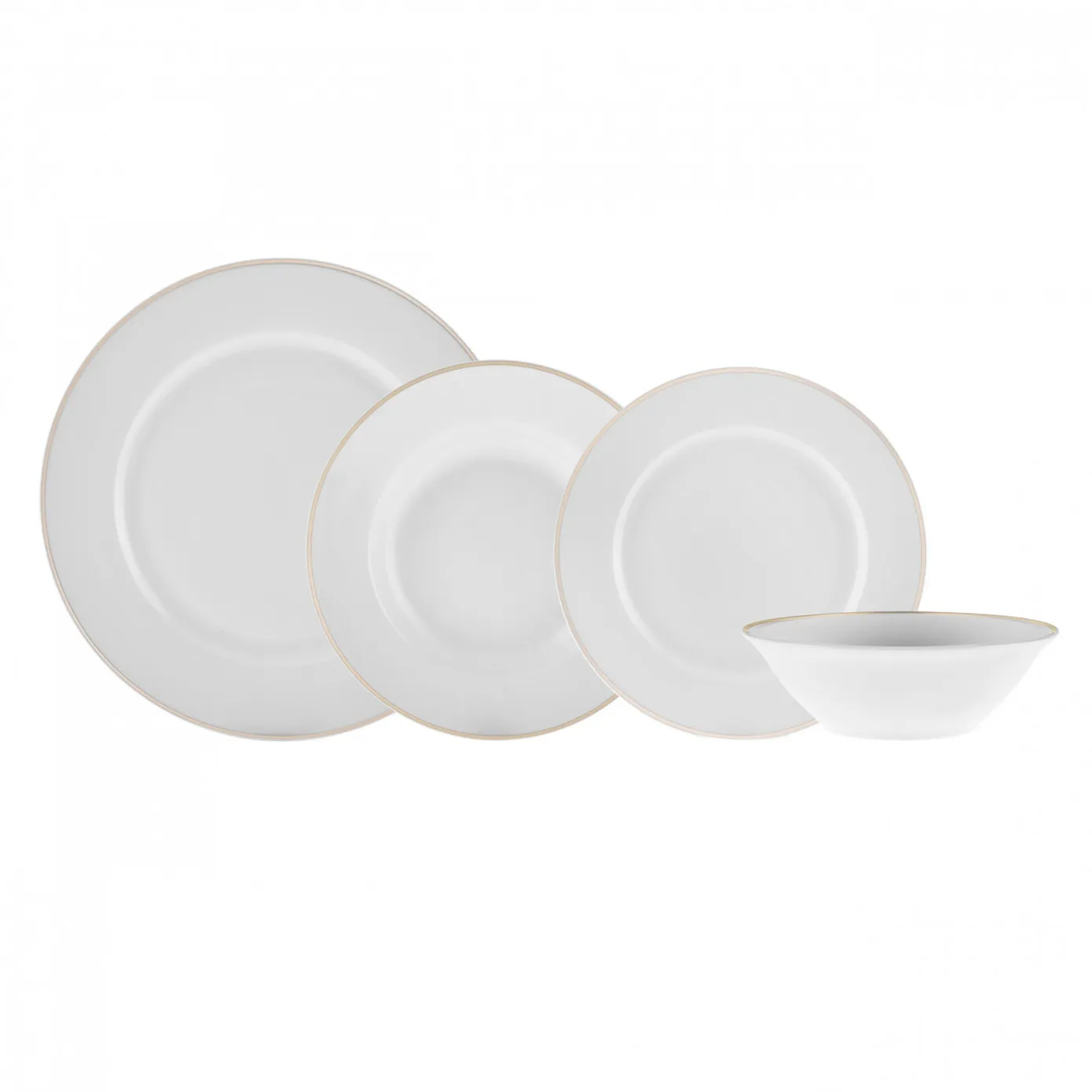 Karaca Rebeca 24-Piece Bone China Dinner Set for 6 People, White Gold - Image 7