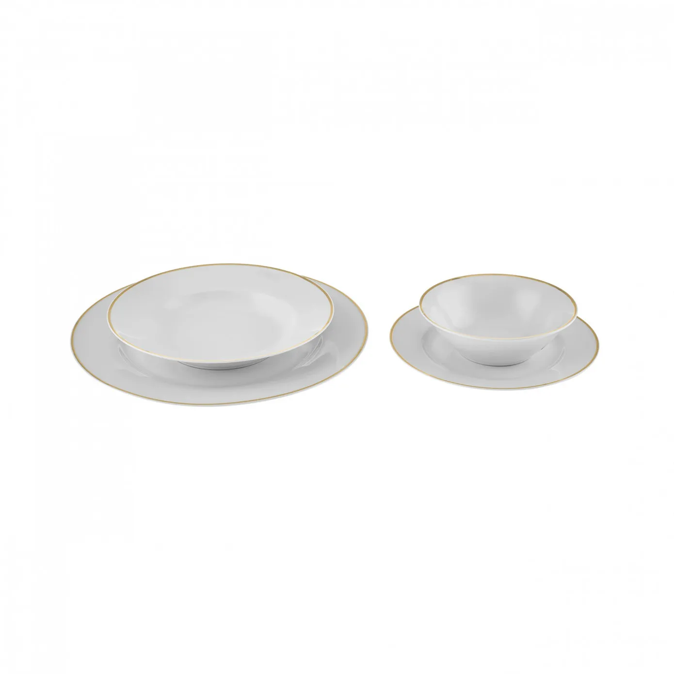 Karaca Rebeca 24-Piece Bone China Dinner Set for 6 People, White Gold - Image 8