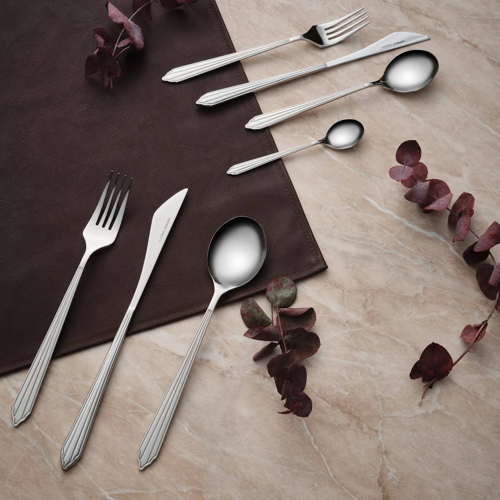 Karaca Rebellion 84-Piece Stainless Steel Cutlery Set for 12 People, Silver - Image 2