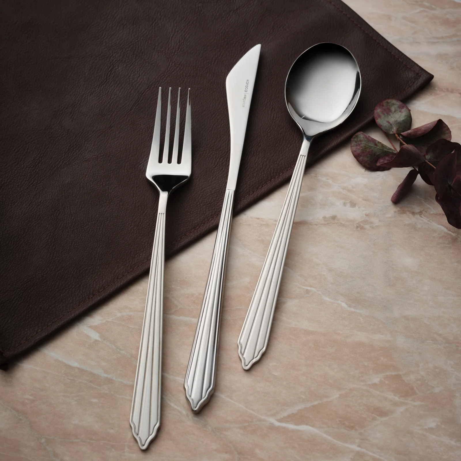 Karaca Rebellion 84-Piece Stainless Steel Cutlery Set for 12 People, Silver - Image 3