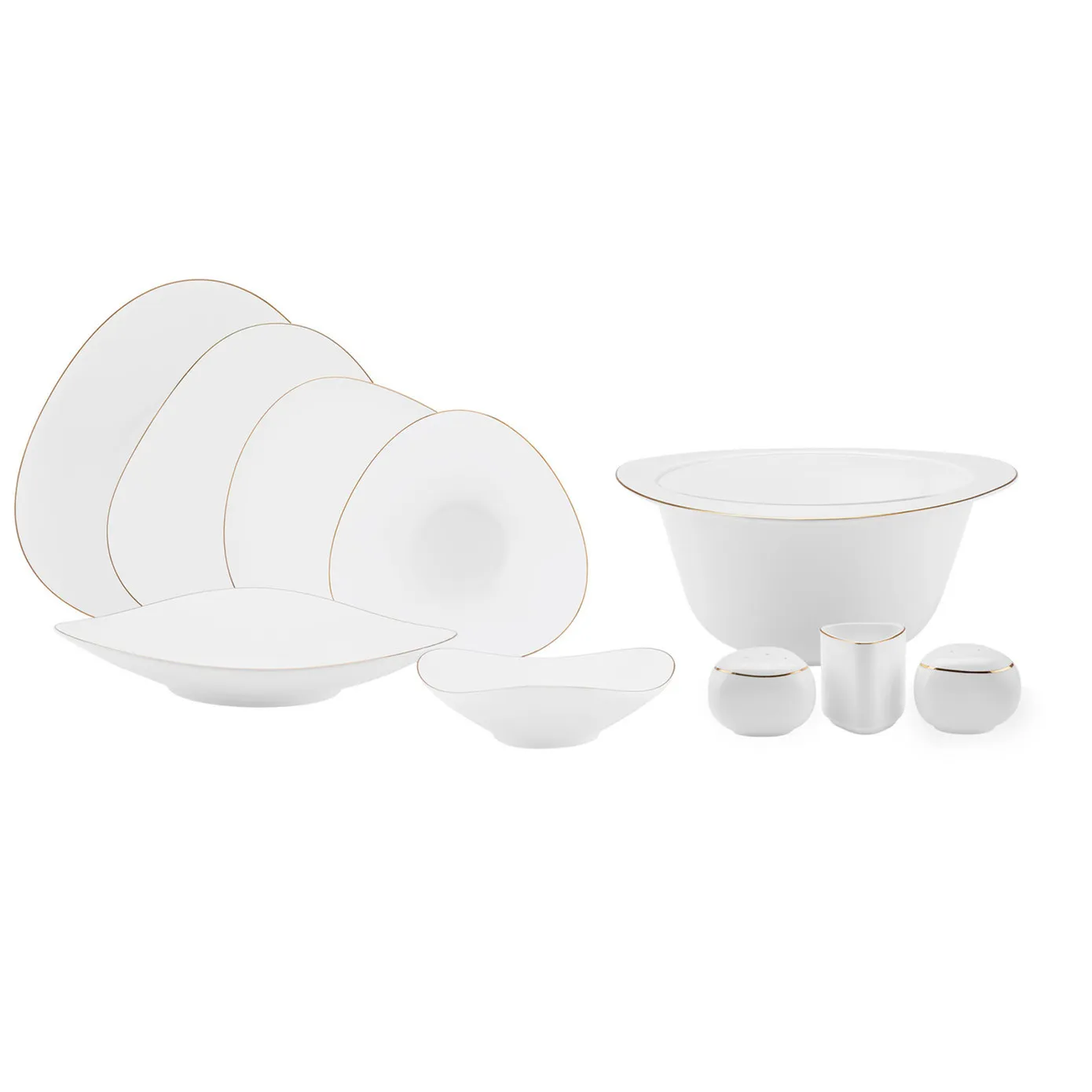 Karaca Red Carpet Collection Fine Pearl Extra Tristan 62-Piece Dinner Set for 12 People, White Gold - Image 9