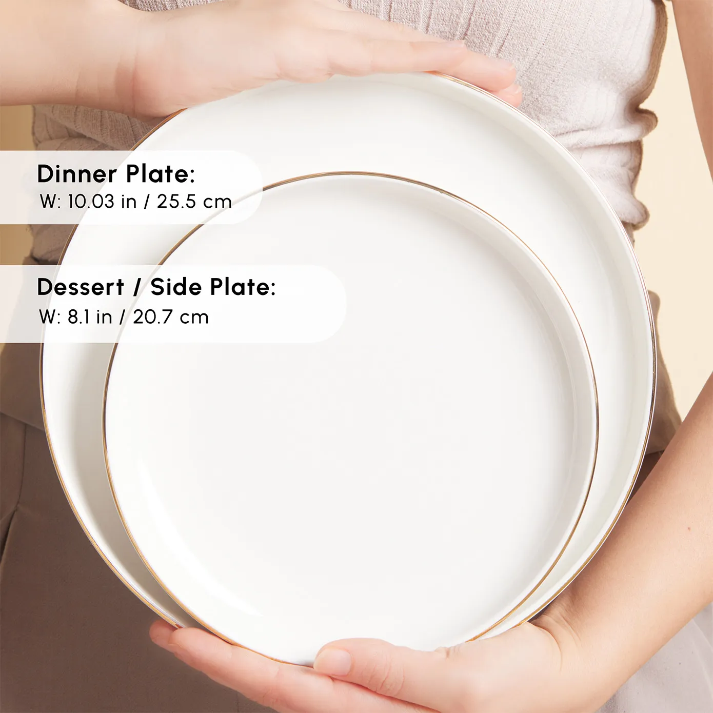 Karaca Red Carpet Collection Stream Bone China New Saturn 59-Piece Dinner Set for 12 People, White Gold - Image 7