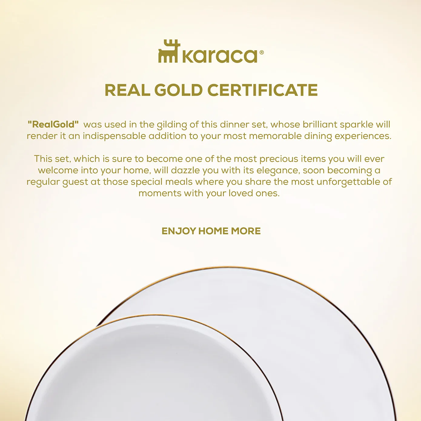 Karaca Red Carpet Collection Stream Bone China New Saturn 59-Piece Dinner Set for 12 People, White Gold - Image 9