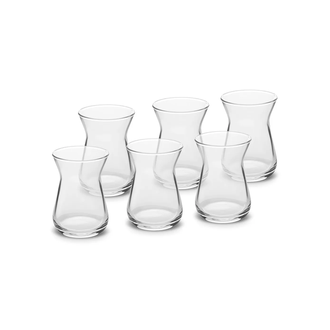 Karaca İrem 6-Piece Glass Turkish Tea Set for 6 People, 132ml, Clear - Image 5