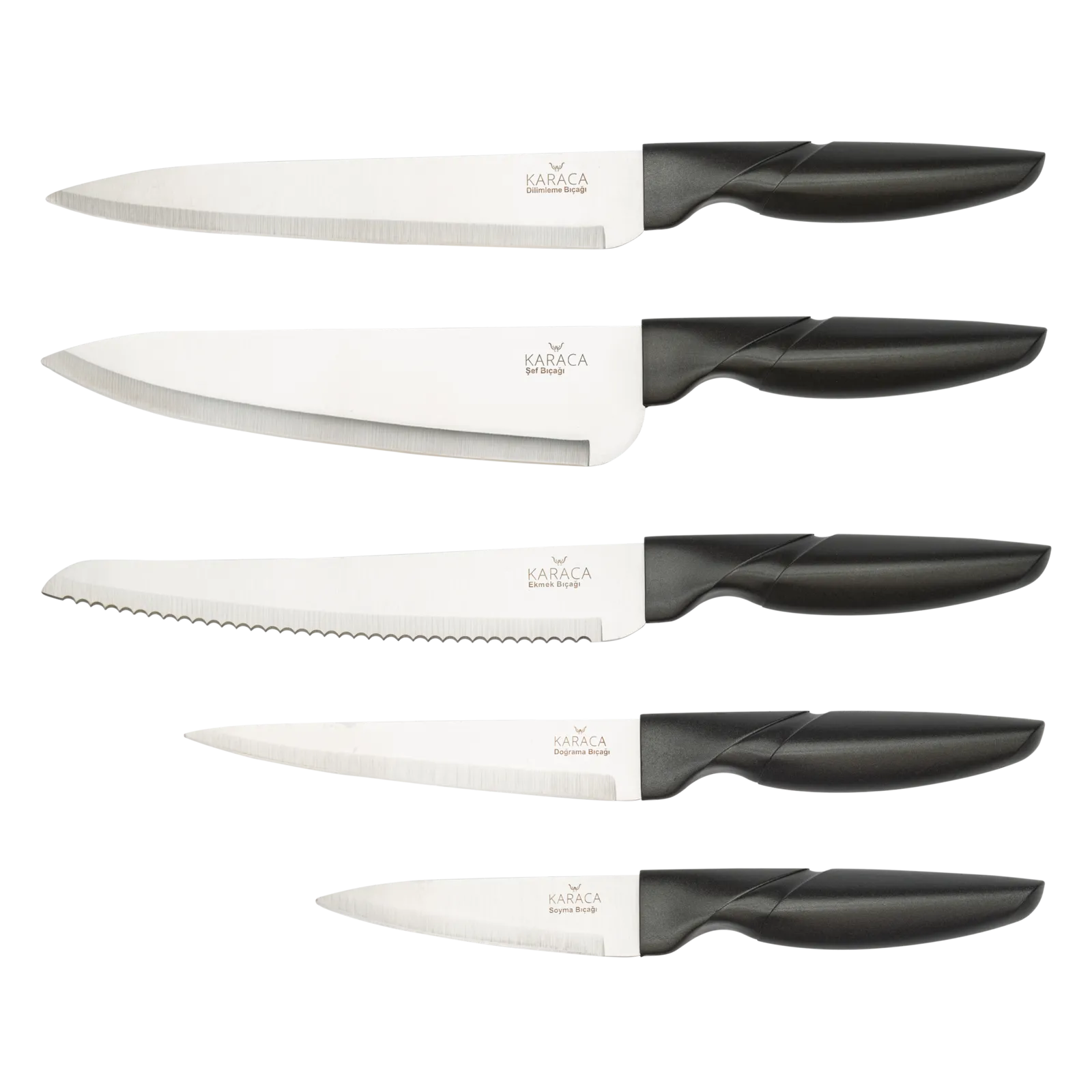 Karaca Retro 5 Piece Knife Block Set, Anthracite - Image 4