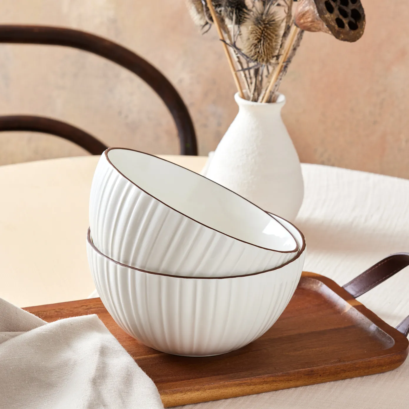 Karaca Rhine 2-Piece Salad Bowl,16cm, White - Image 3