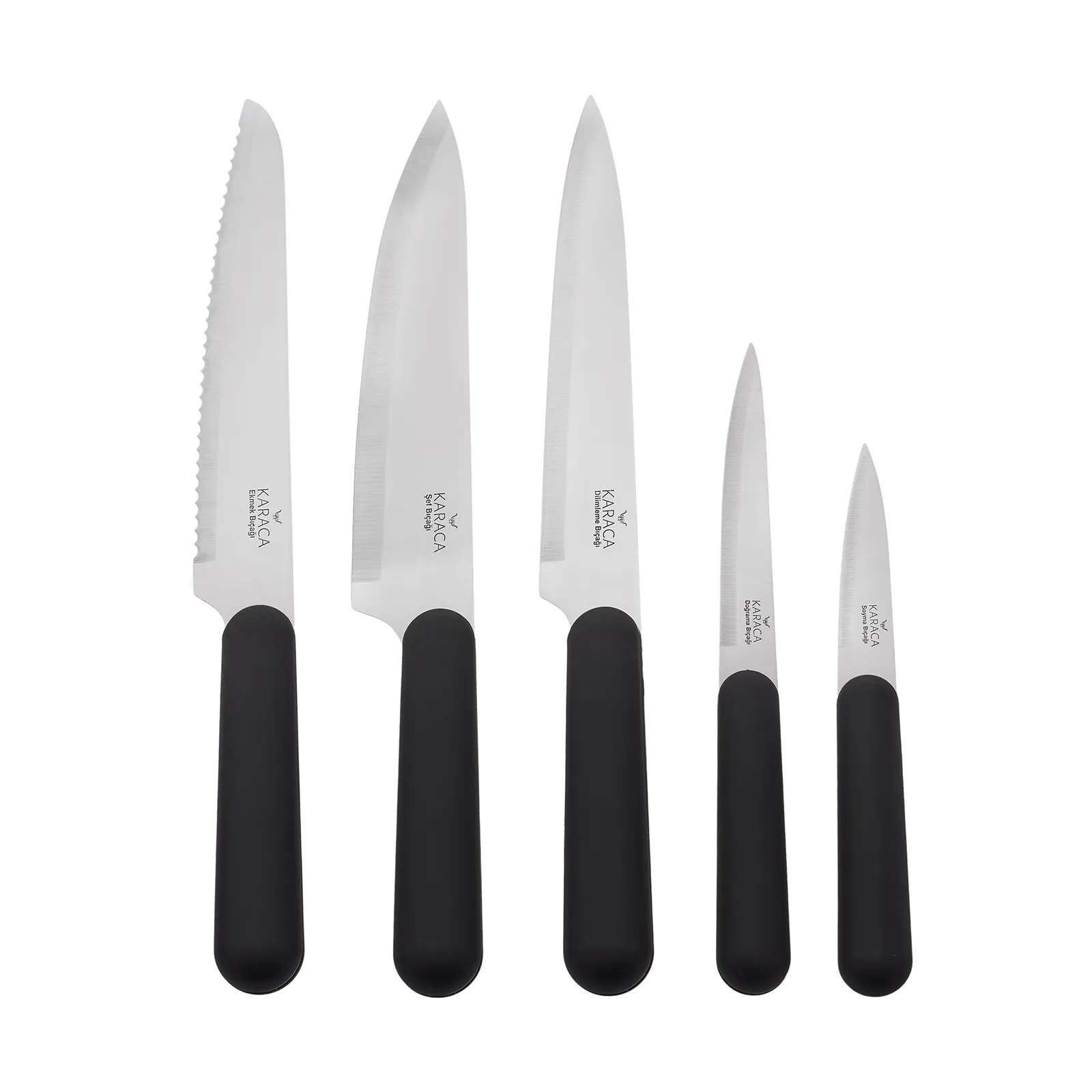 Karaca Right 5 Piece Knife Block Set, Black - Image 4