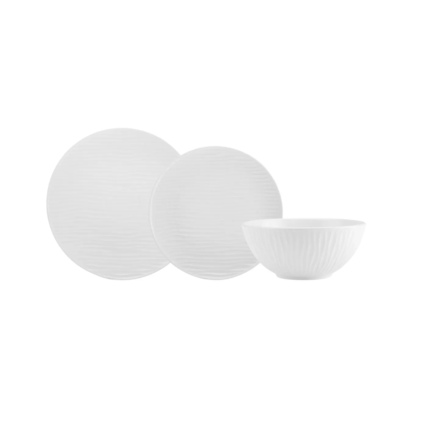 Karaca Ripple 12-Piece Porcelain Dinner Set for 4 People, White - Image 7