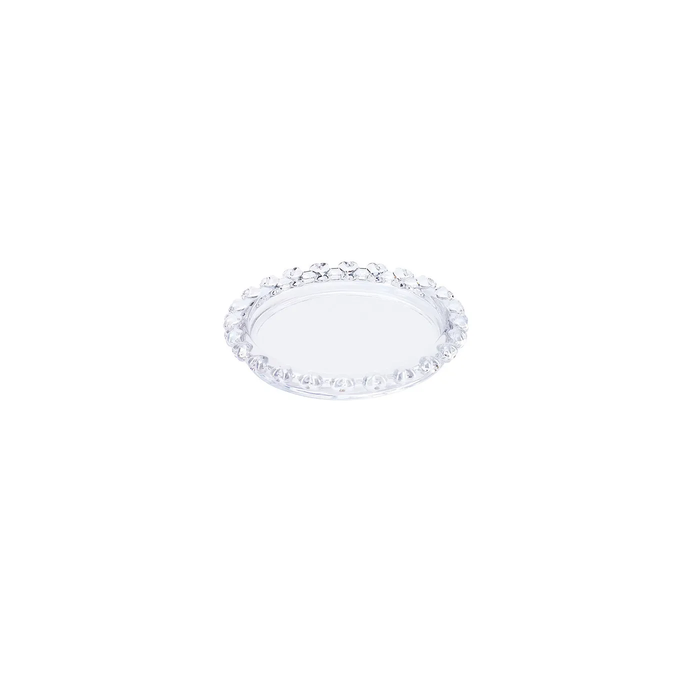 Karaca Rory Glass Flat Snack Plate, 9cm, Clear - Image 4