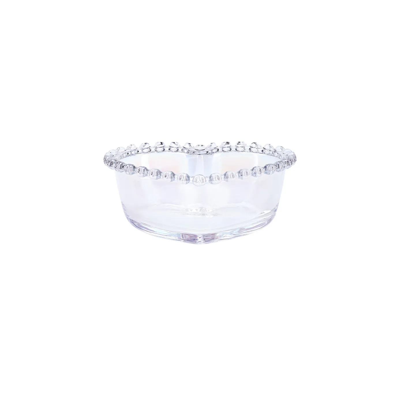 Karaca Rory Heart Glass CerealSoup Bowl, 13cm, Clear - Image 4