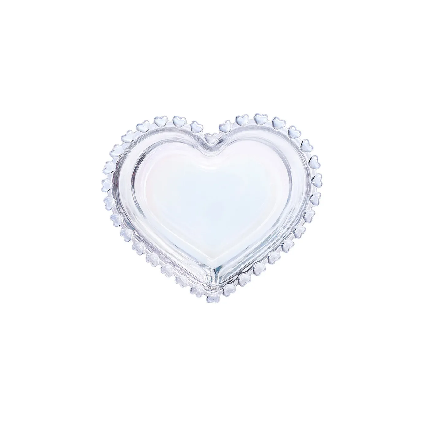 Karaca Rory Heart Glass CerealSoup Bowl, 13cm, Clear - Image 5