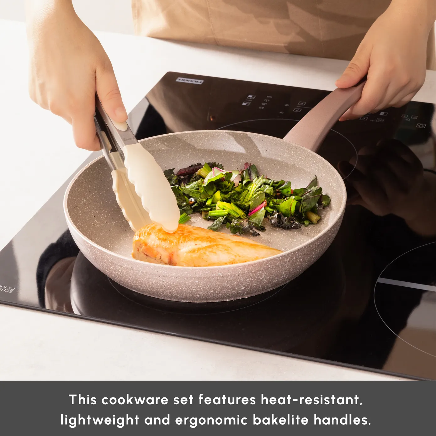 Karaca Rosegold Biogranite 12-Piece Cookware Set, Rose Gold - Image 6