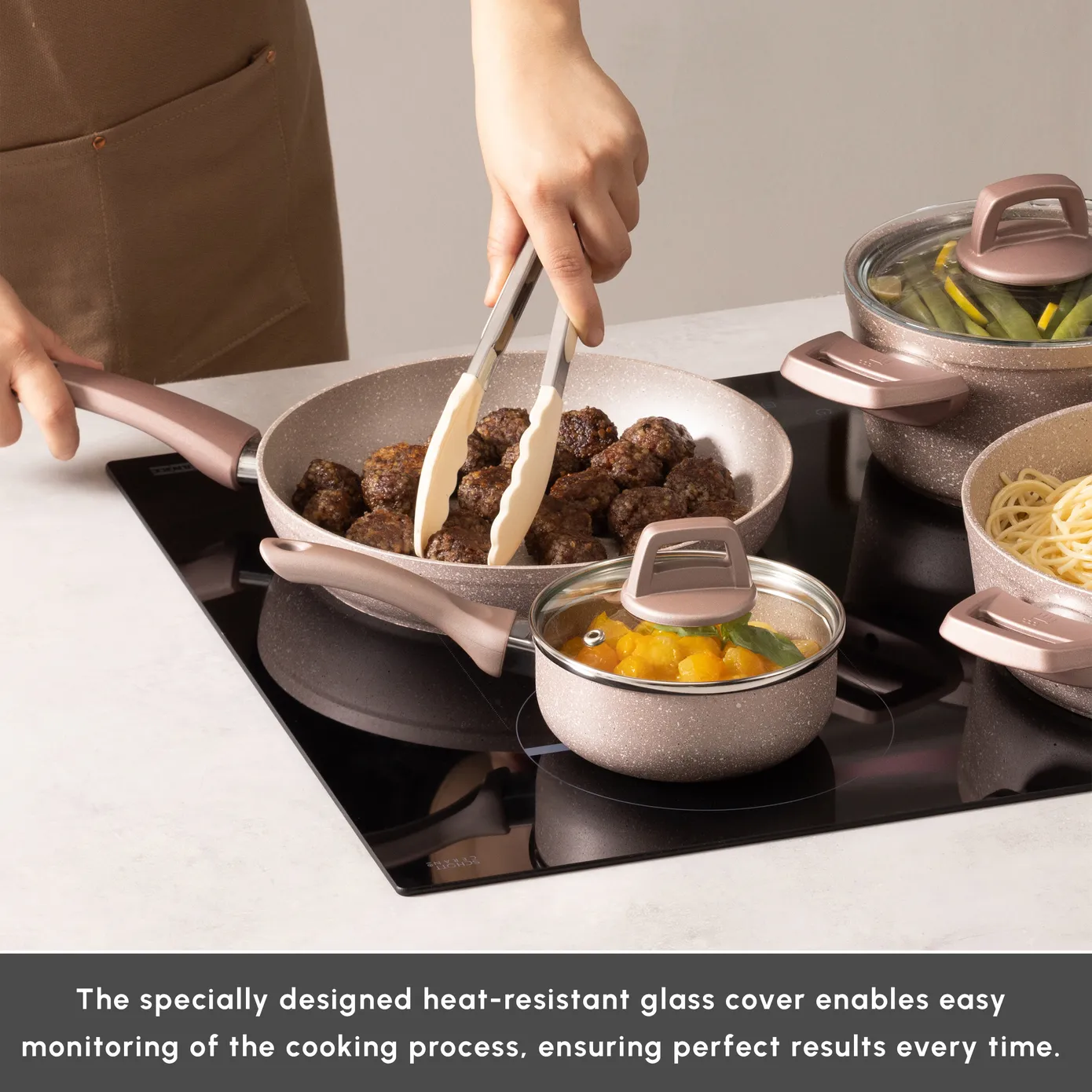 Karaca Rosegold Biogranite 12-Piece Cookware Set, Rose Gold - Image 7