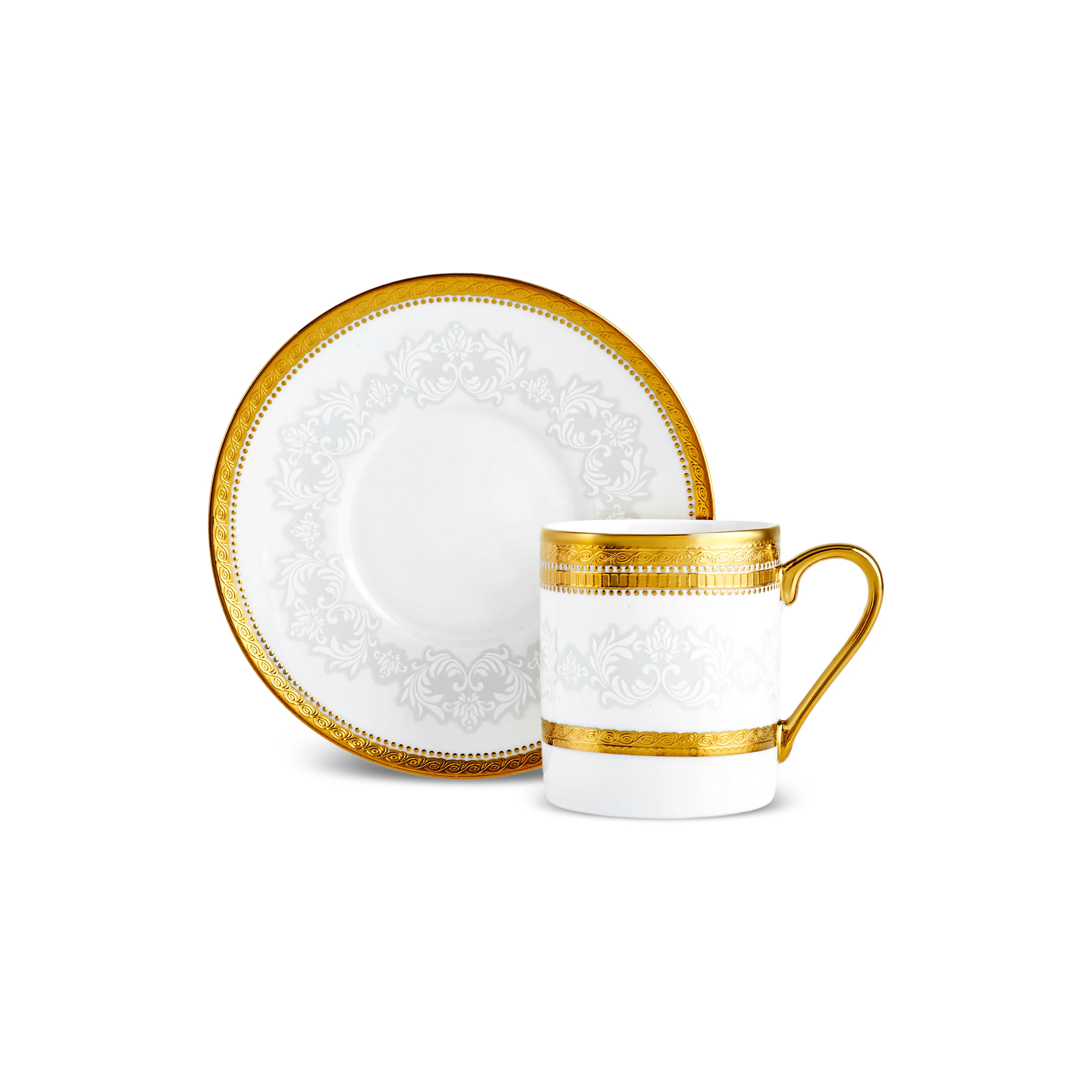 Karaca Royal Bone China Charlotte 12-Piece Espresso Turkish Coffee Cup for 6 People, 90ml, Gold - Image 10