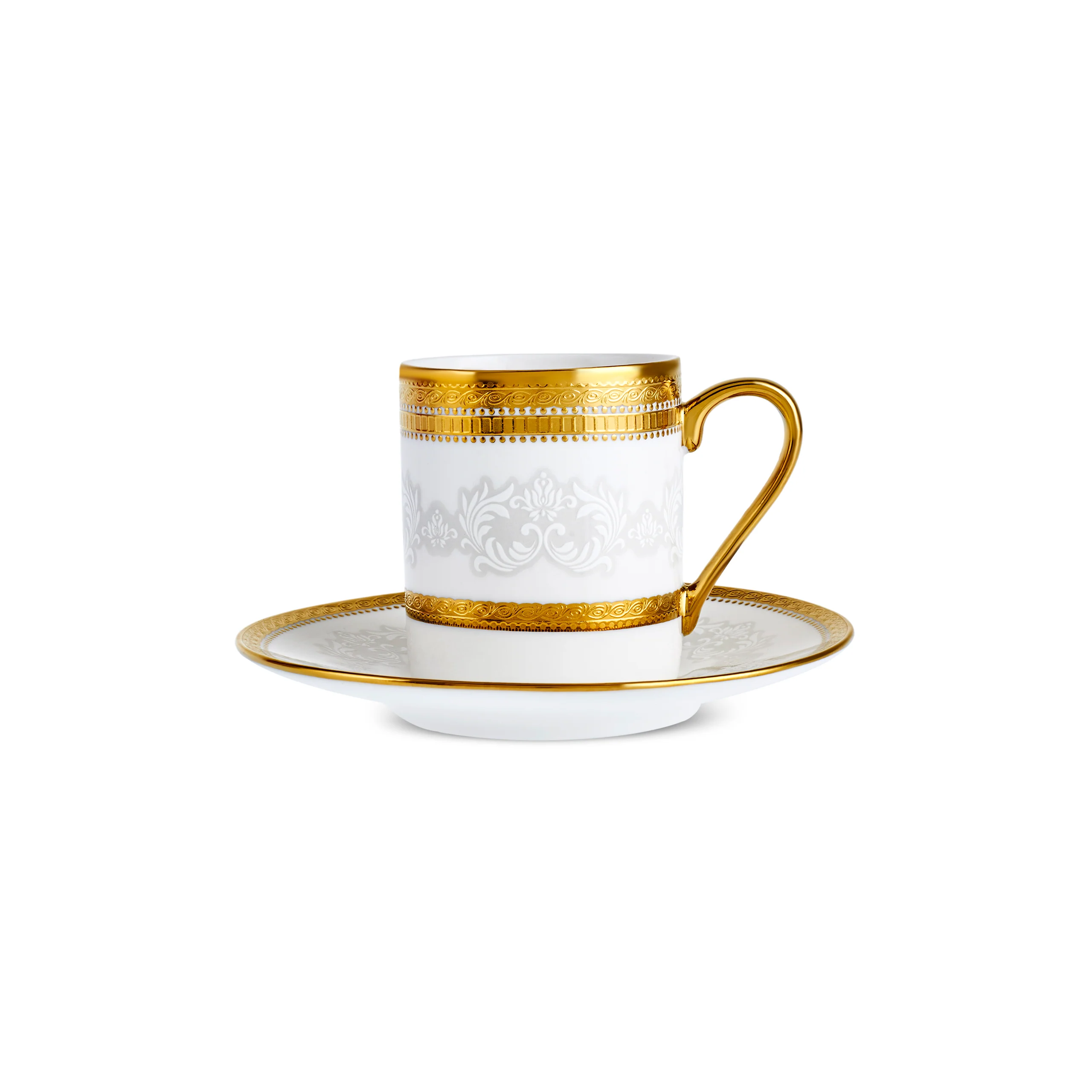 Karaca Royal Bone China Charlotte 12-Piece Espresso Turkish Coffee Cup for 6 People, 90ml, Gold - Image 8