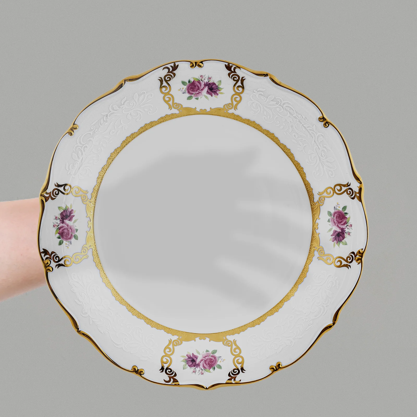 Karaca Royal Bone China Elizabeth 55-Piece Dinner Set for 12 People, Gold - Image 4