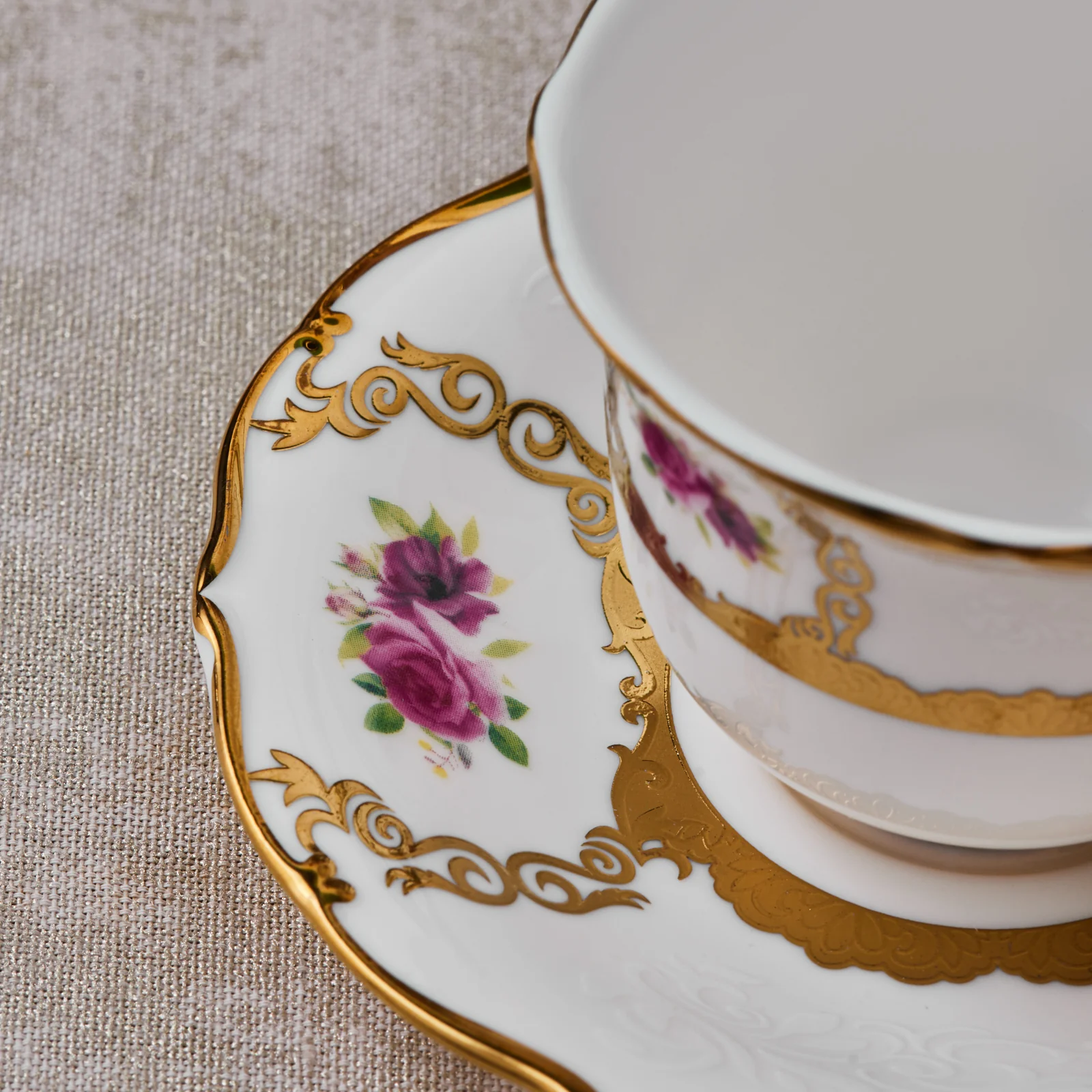 Karaca Royal Bone China Elizabeth 12-Piece Espresso Turkish Coffee Cup for 6 People, 90ml, Multi - Image 3