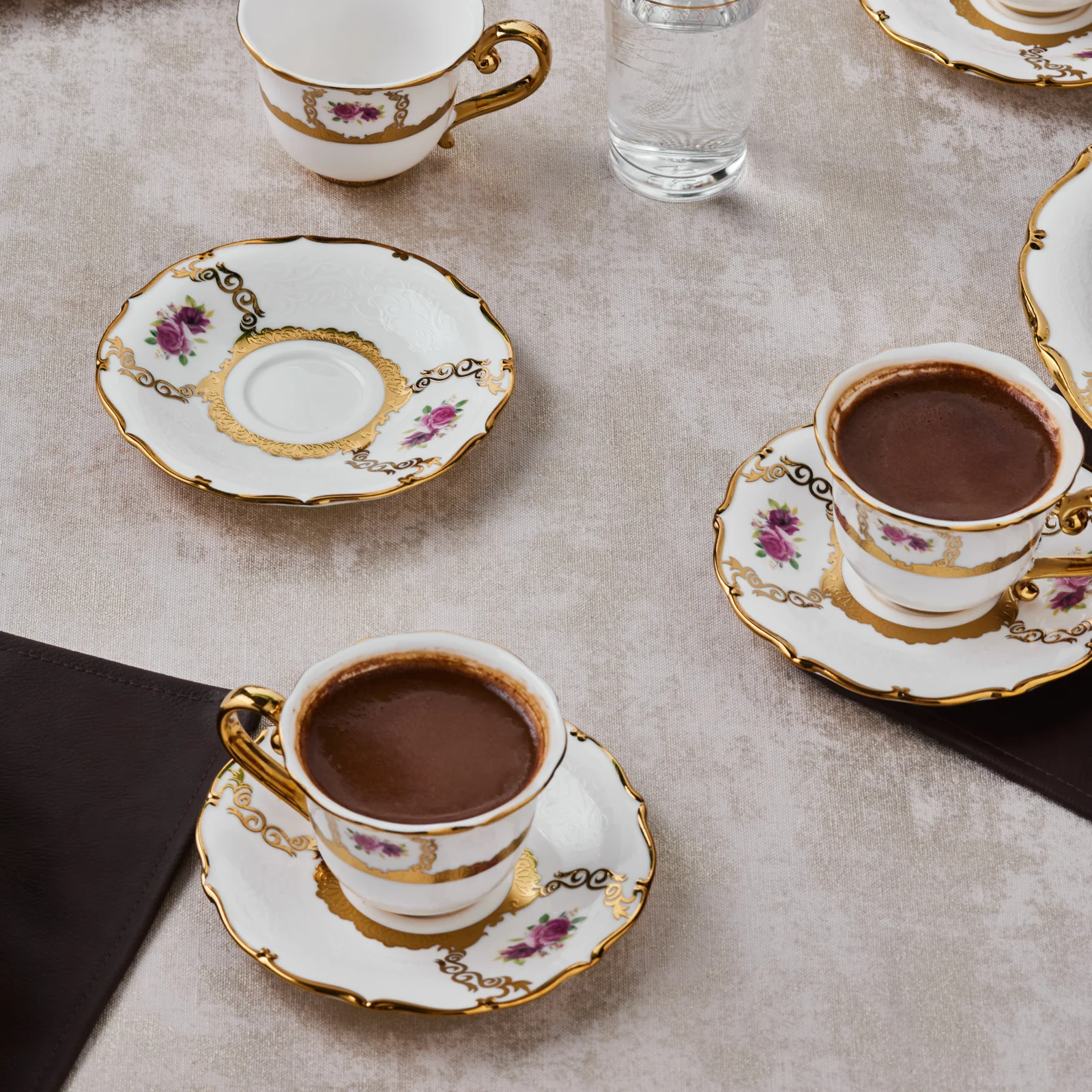 Karaca Royal Bone China Elizabeth 12-Piece Espresso Turkish Coffee Cup for 6 People, 90ml, Multi - Image 7