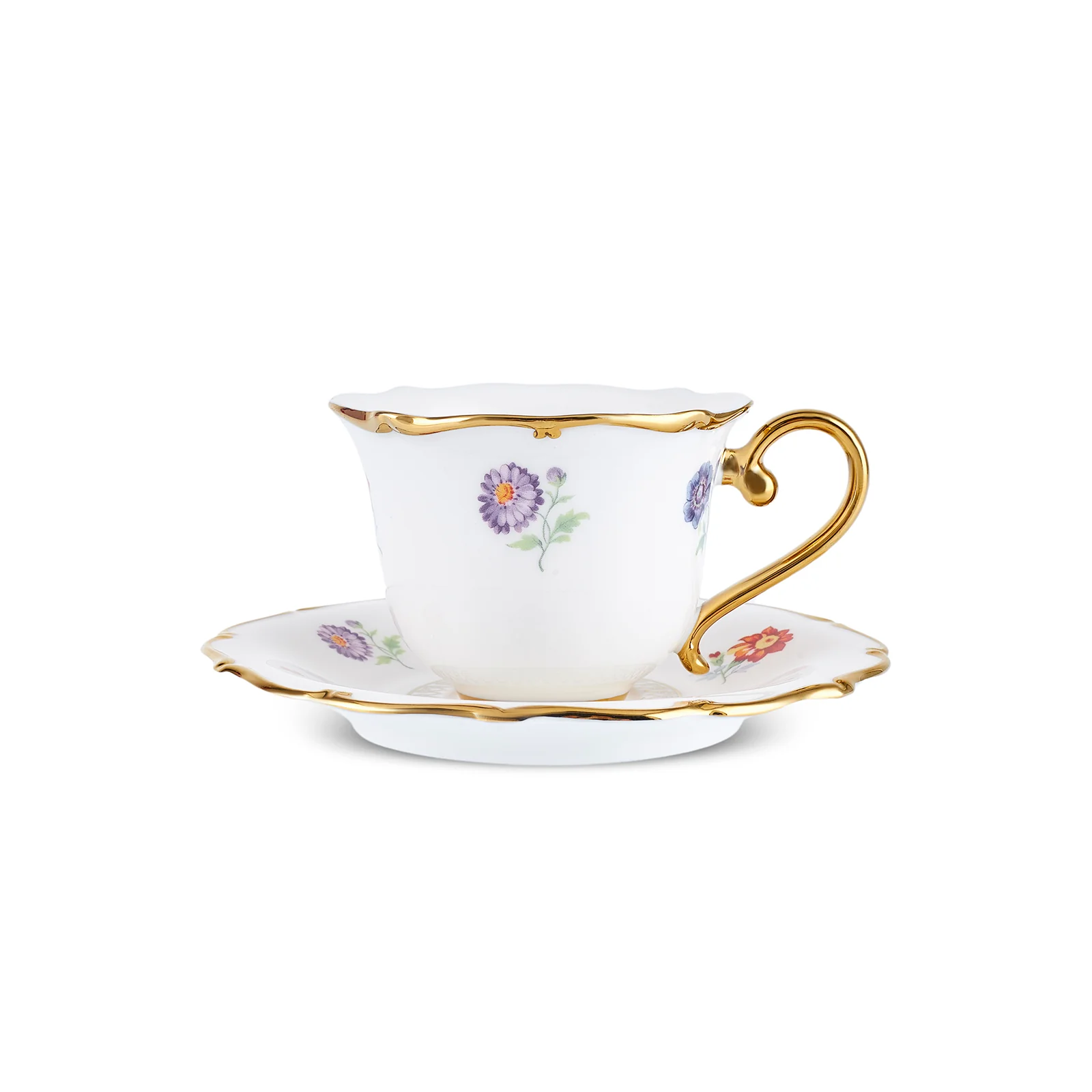 Karaca Royal Bone China Diana 12-Piece Espresso Turkish Coffee Cup for 6 People, 90ml, White Gold - Image 7
