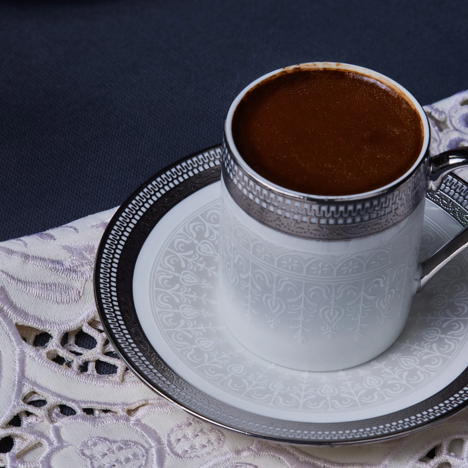 Karaca Royal Bone China Kate 12-Piece Espresso Turkish Coffee Cup for 6 People, 90ml, Multi - Image 7
