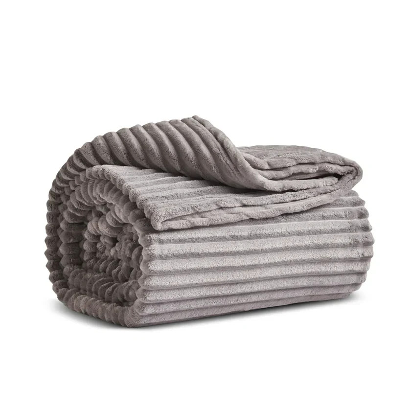 Karaca Ruby Stripe Wellsoft TV Blanket, 130x150cm, Grey - Image 2