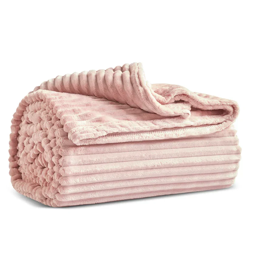 Karaca Ruby Stripe Wellsoft TV Blanket, 130x150cm, Pink - Image 6