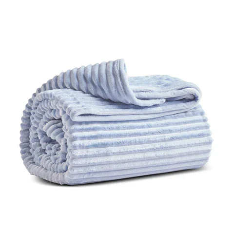 Karaca Ruby Stripe Wellsoft TV Blanket, Single, 130x150cm, Blue - Image 5