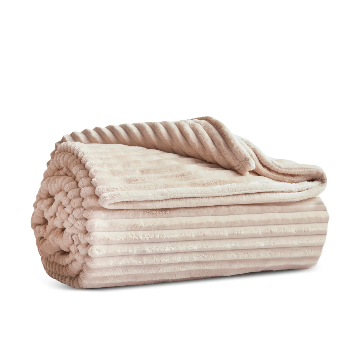 Karaca Ruby Stripe Wellsoft Blanket, Single, Ecru - Image 5