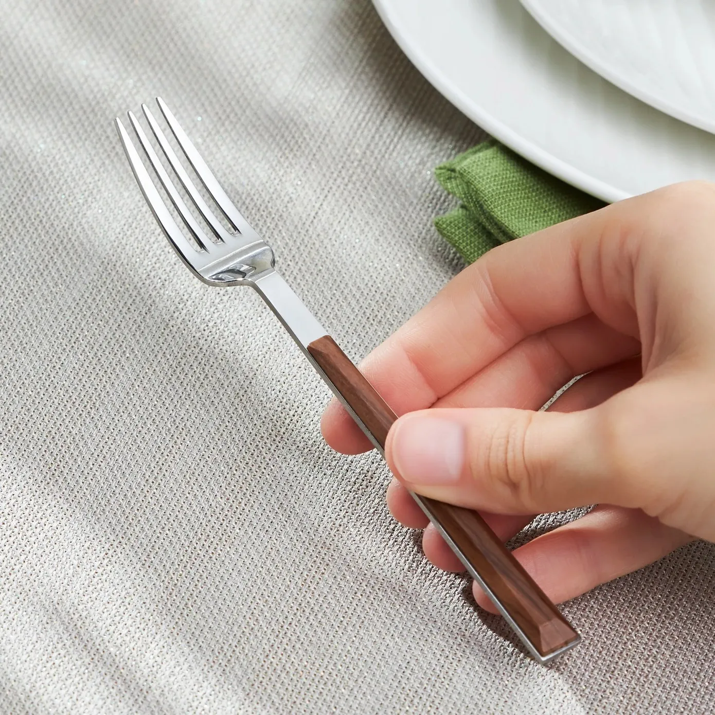 Karaca Salzburg Stainless Steel Dessert Fork, 16.2cm, Brown - Image 3