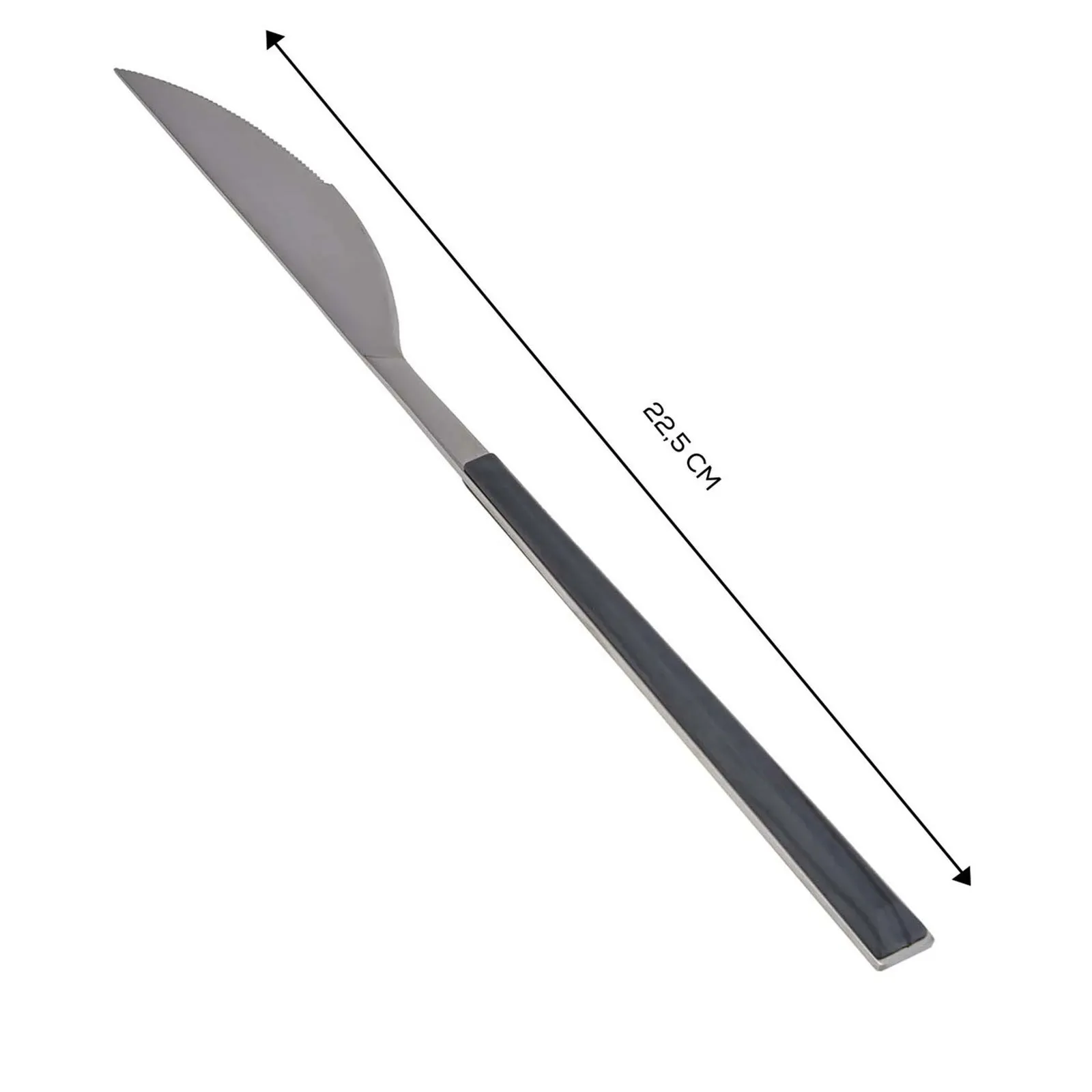 Karaca Salzburg Stainless Steel Table Knife, 22.5cm, Anthracite Silver - Image 2