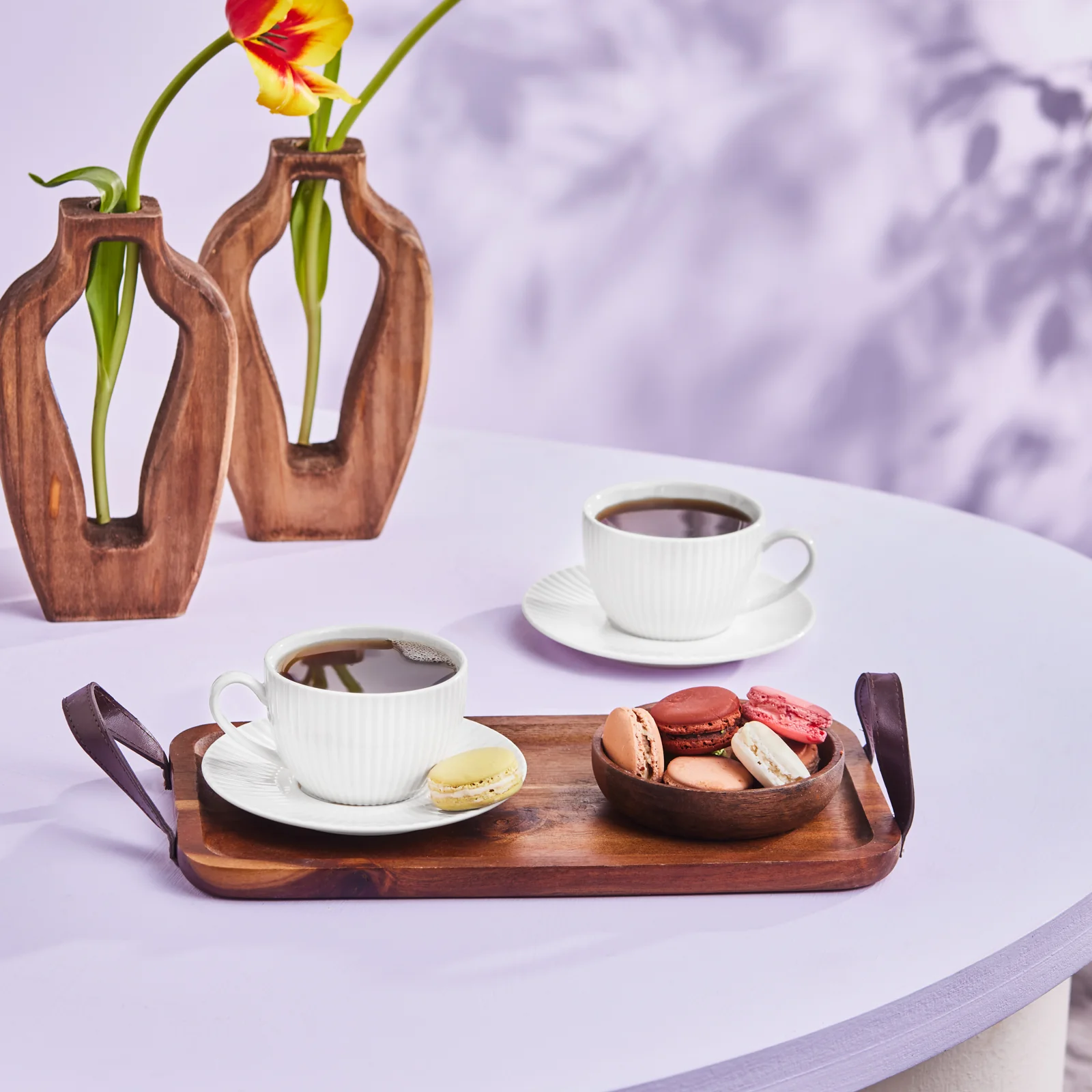 Karaca Seashell 12 Piece Porcelain Tea Cup and Saucer Set for 6 People, 200ml, White - Image 3