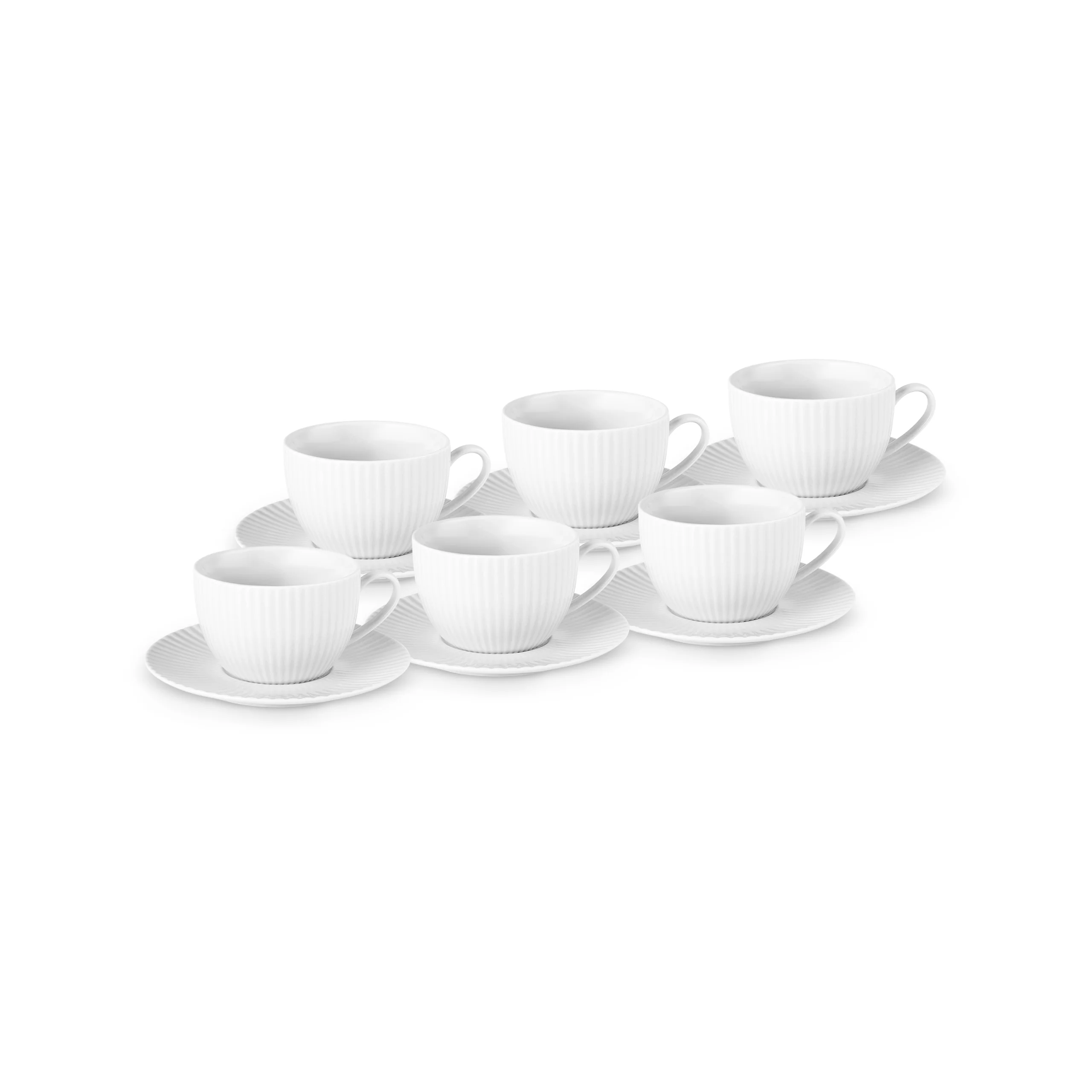 Karaca Seashell 12 Piece Porcelain Tea Cup and Saucer Set for 6 People, 200ml, White - Image 5