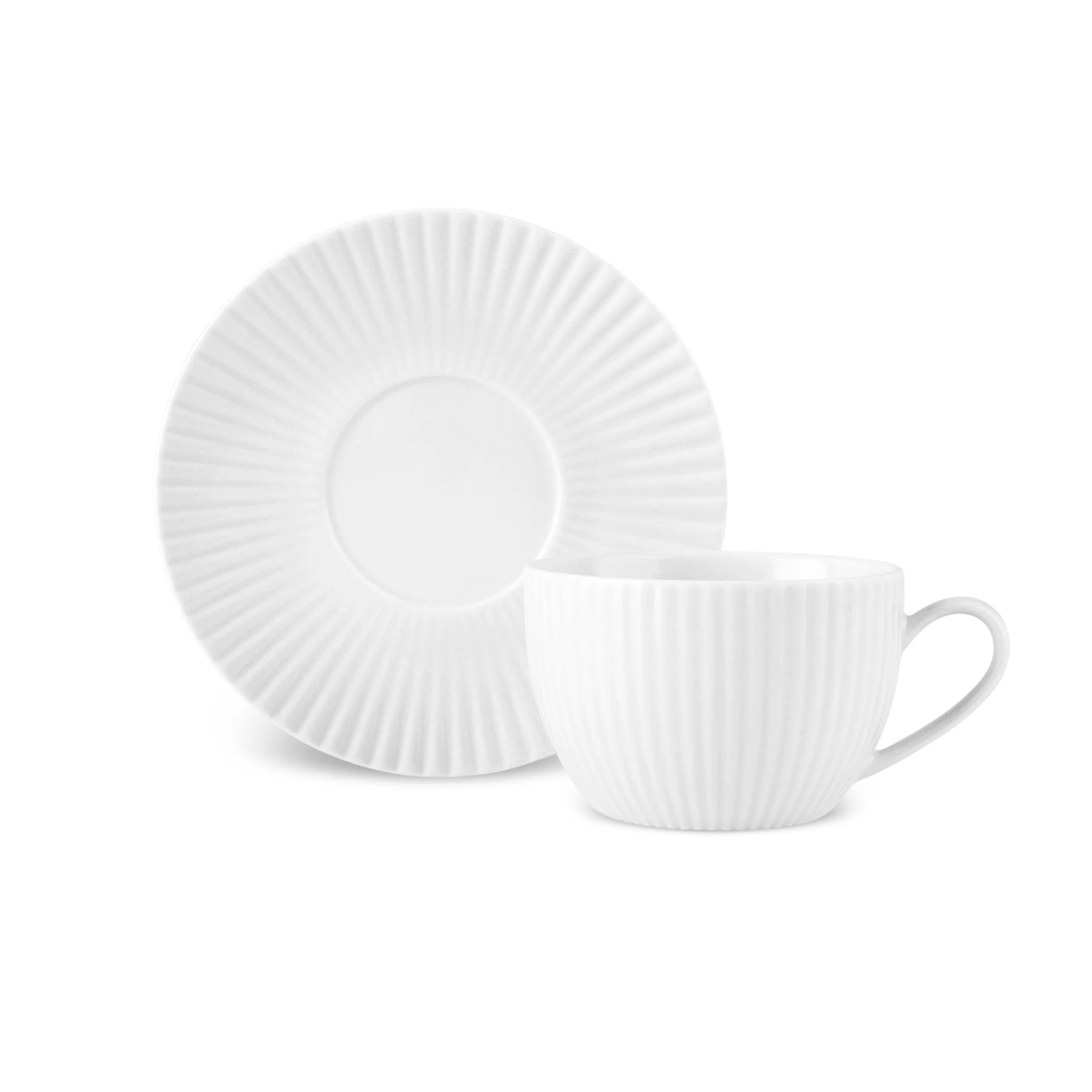 Karaca Seashell 12 Piece Porcelain Tea Cup and Saucer Set for 6 People, 200ml, White - Image 9