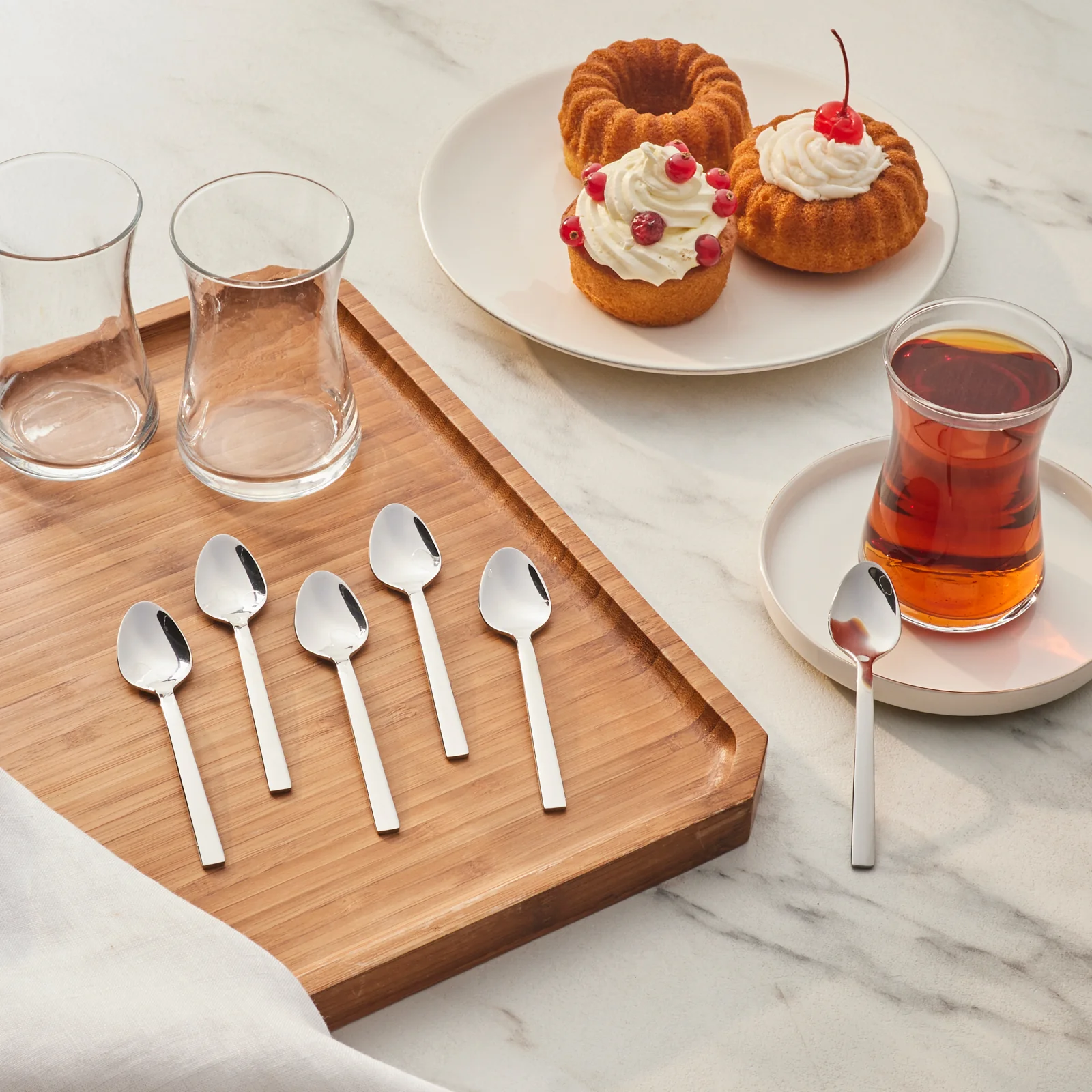 Karaca Sedir 6-Piece Stainless Steel Tea Spoon, Silver - Image 2