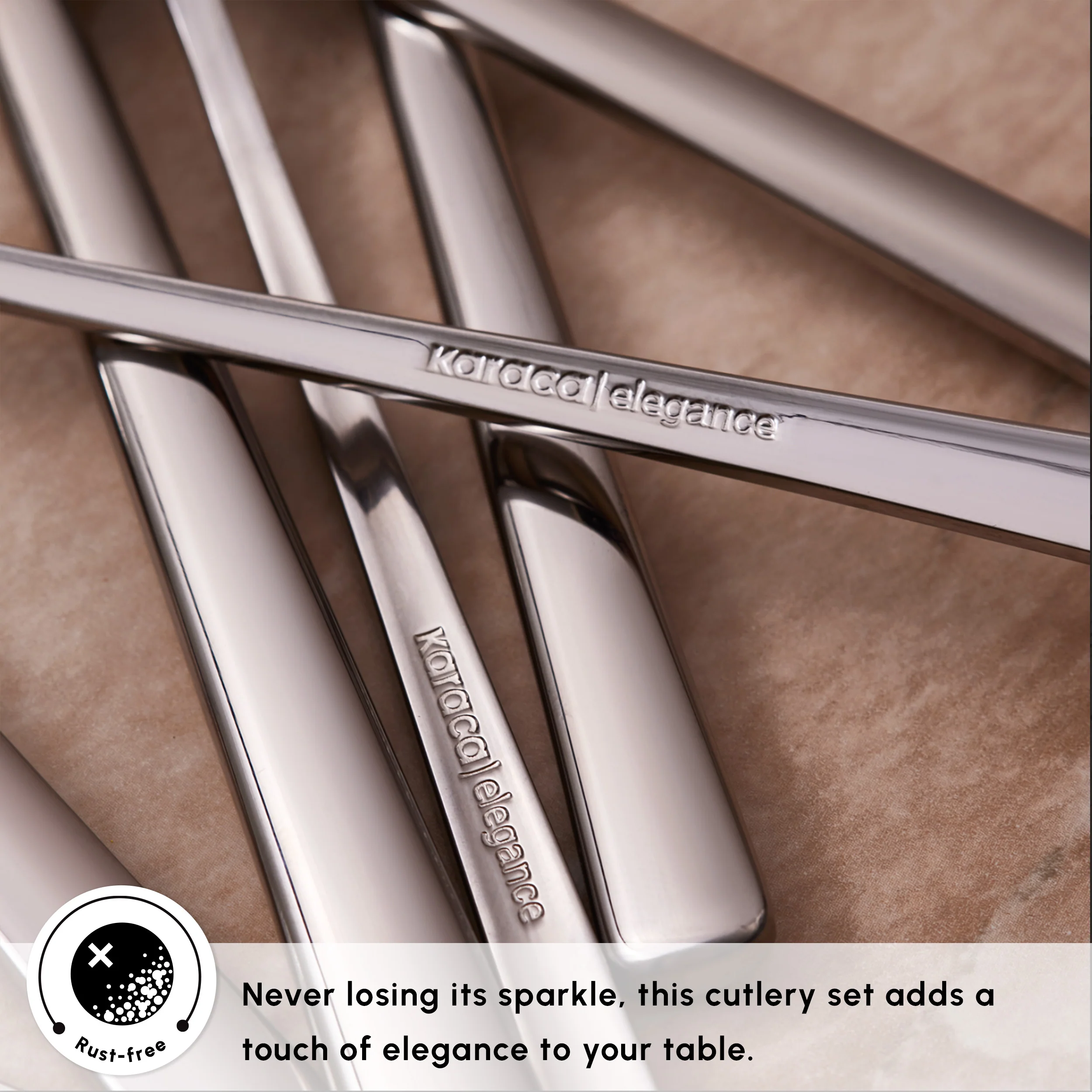 Karaca Serena 84-Piece Stainless Steel Cutlery Set for 12 People, Silver - Image 7