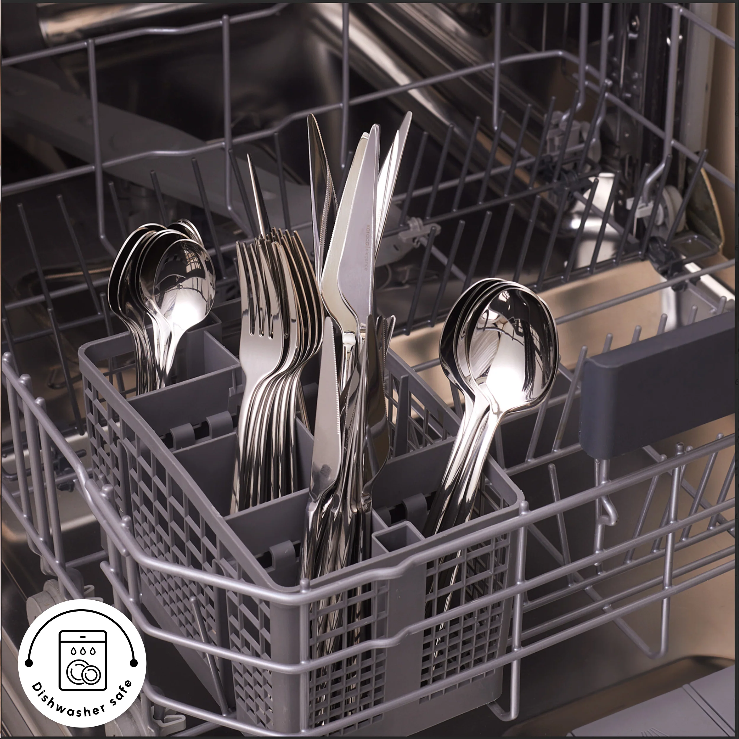 Karaca Serena 84-Piece Stainless Steel Cutlery Set for 12 People, Silver - Image 8
