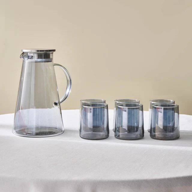 Karaca Serene 7-Piece Tumbler Glass Set, Anthracite - Image 8