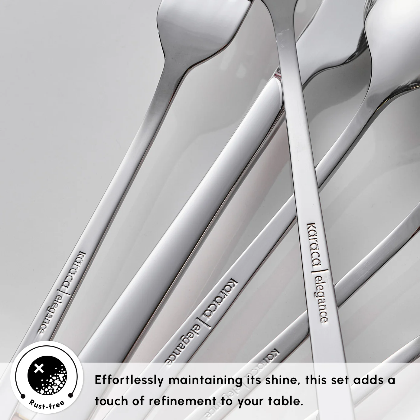 Karaca Serenity Elegance 84-Piece Stainless Steel Cutlery Set for 12 People, Platin - Image 8