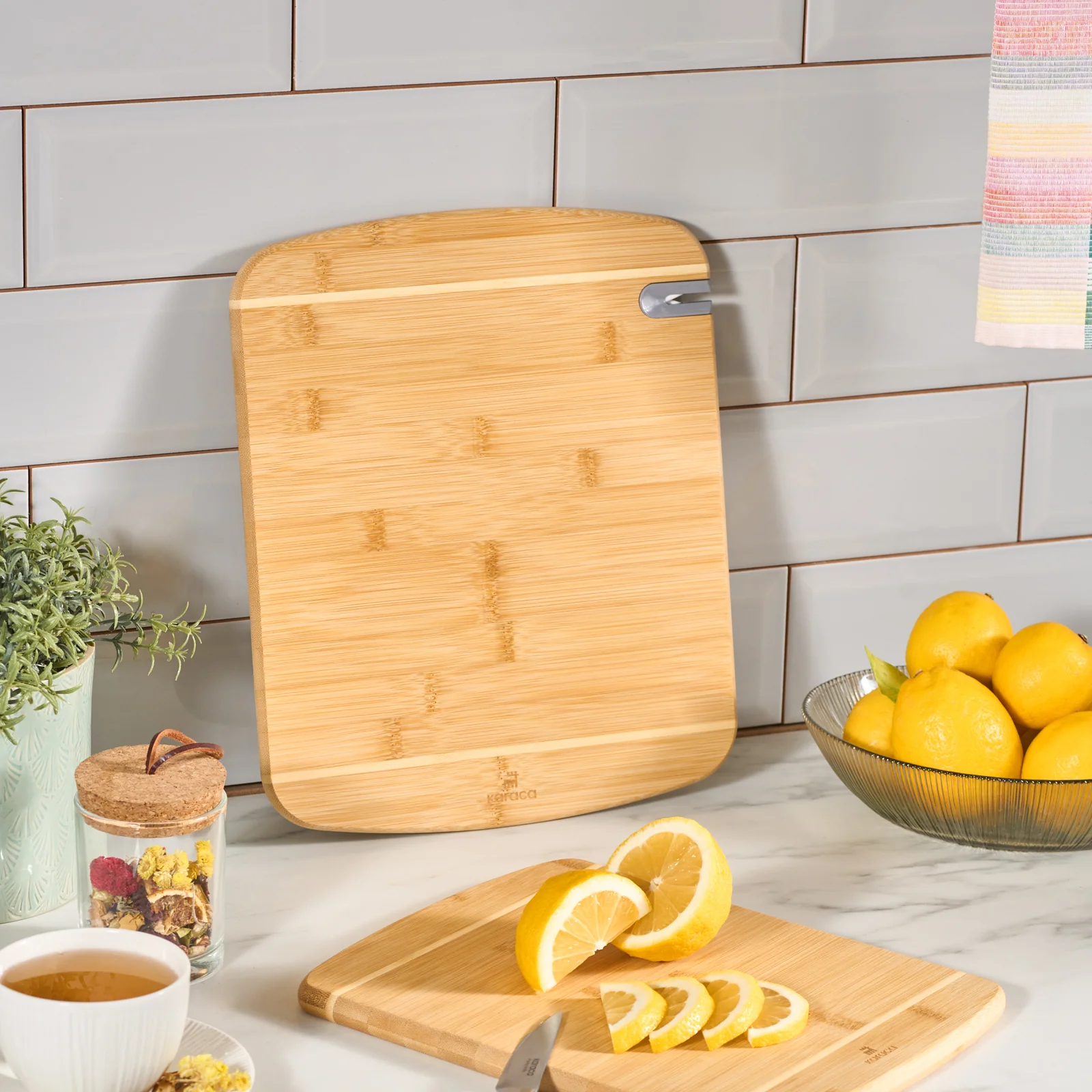 Karaca Sharpencut 2-Piece Bamboo Chopping Board, Wood - Image 2