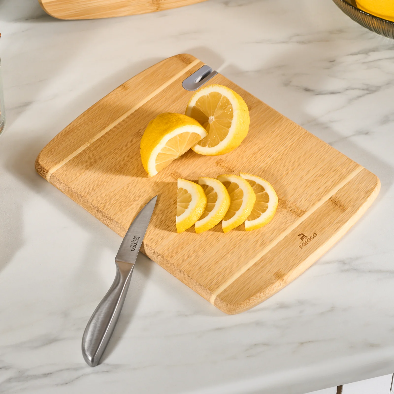 Karaca Sharpencut 2-Piece Bamboo Chopping Board, Wood - Image 3