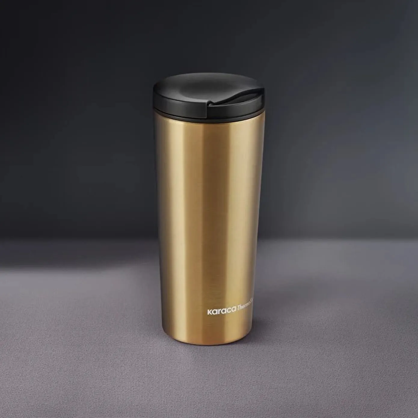 Karaca Sheeny Stainless Steel Leak-Proof Flask, 450ml, Gold - Image 2