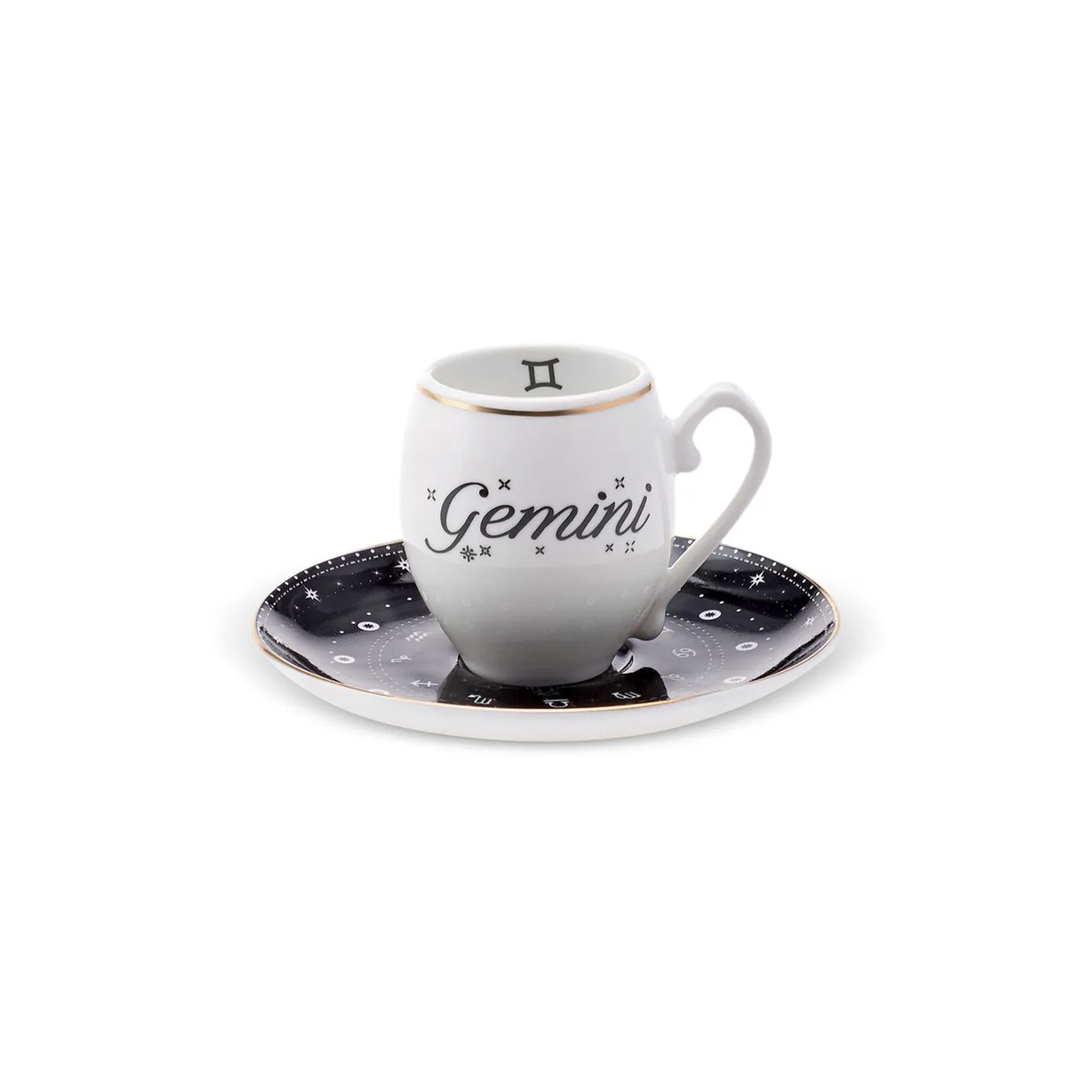 Karaca Signs of the Zodiac Gemini Porcelain Espresso Turkish Coffee Cup, 90ml, Multi - Image 2